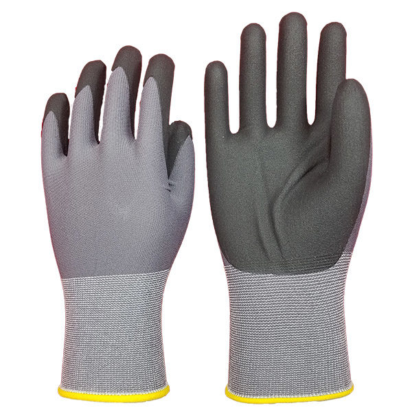 Extreme Dexterity Nylon Seamless Knit Shell Foam Nitrile Palm Coated Gloves